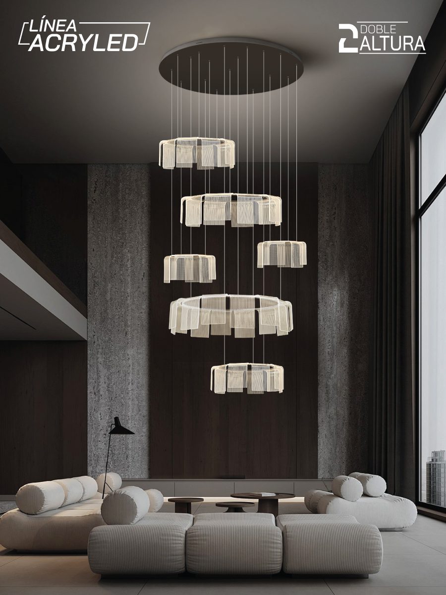 Lámpara colgante LED Minimaled Doble Altura