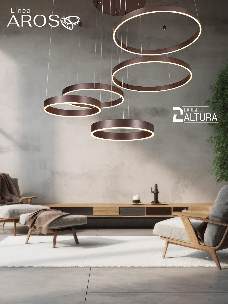 Lámpara colgante LED "AROS" Doble Altura